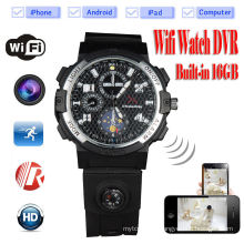 Buit-in 16GB HD 720p WiFi P2p IP Watch Camera Mini Hidden Watch Cam